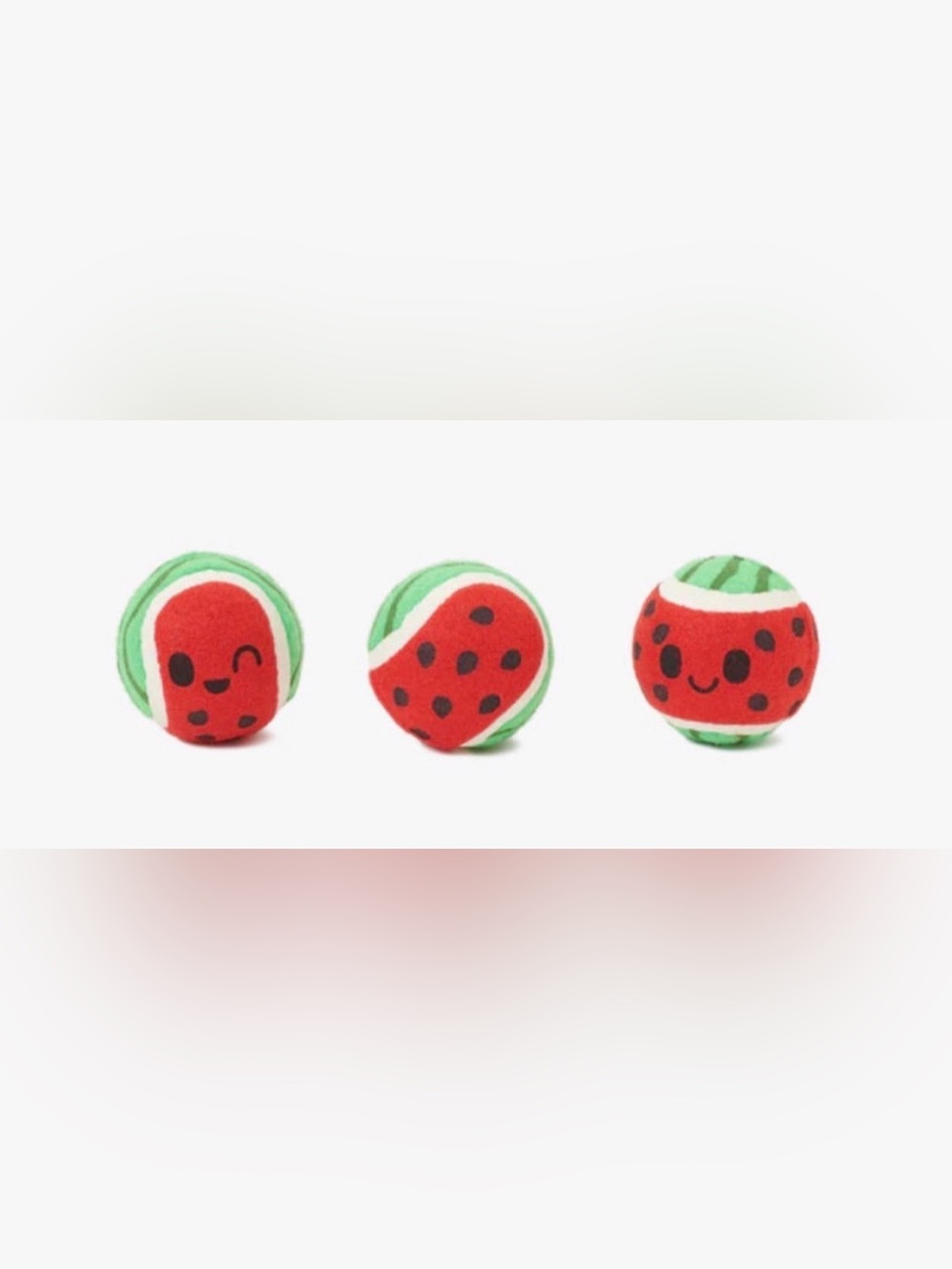 Bark Box S-M watermelon balls set of 3 dog toys dog tennis balls melon balls NEW
